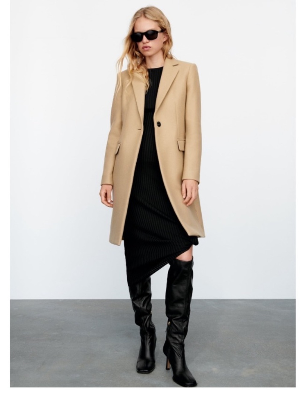 Zara Camel Manteco Wool blend Tan Top Coat